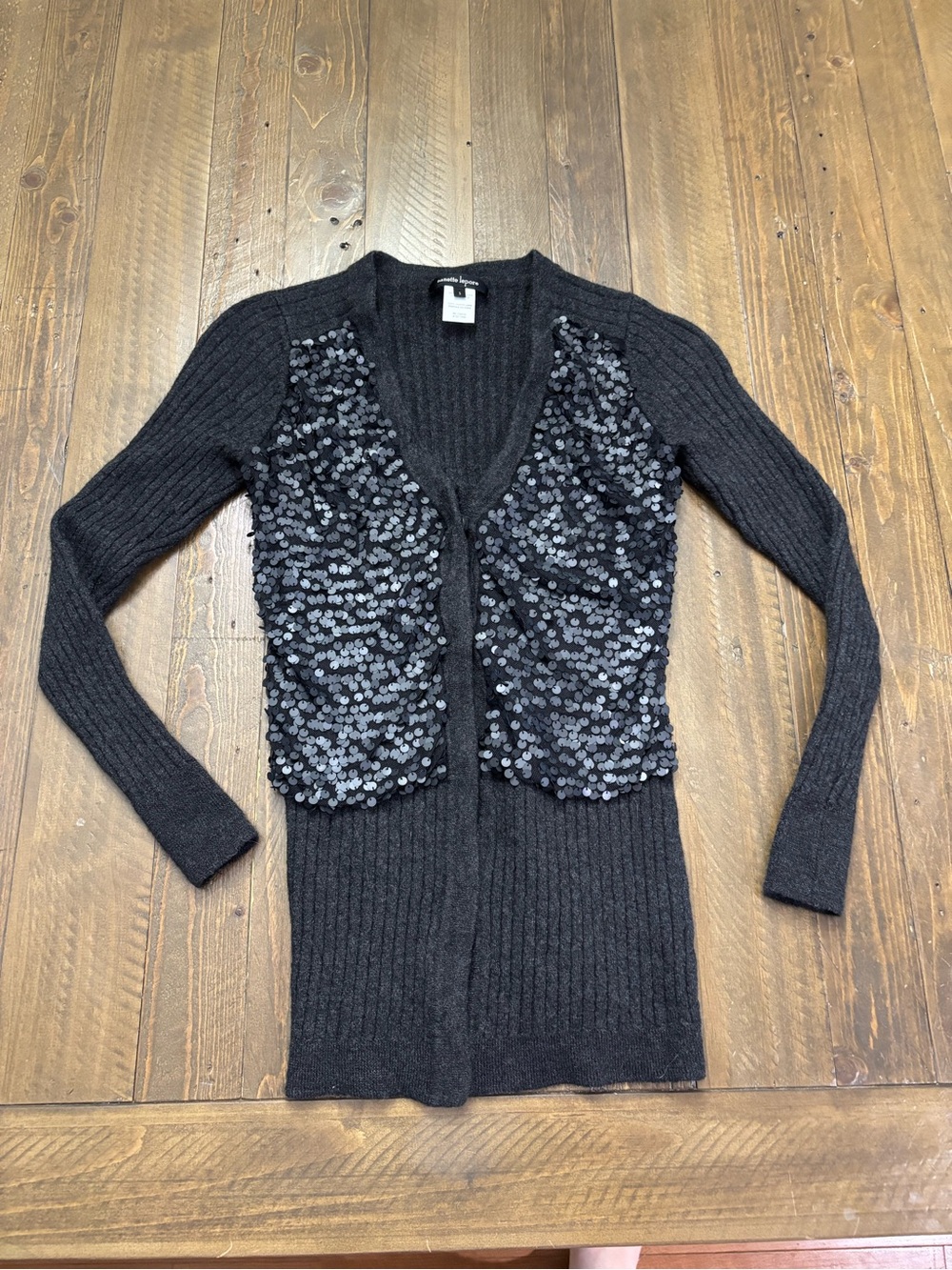 Nanette Lepore Vintage Symphony Sequin Merino Wool Cardigan